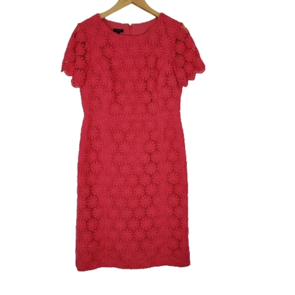 Talbots pink floral eyelet lace dress - Picture 1 of 10